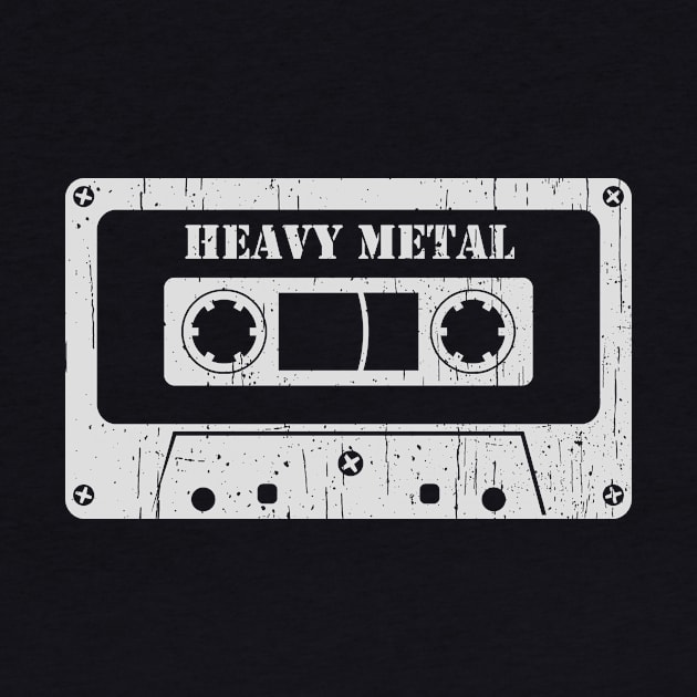 Heavy Metal - Vintage Cassette White by FeelgoodShirt